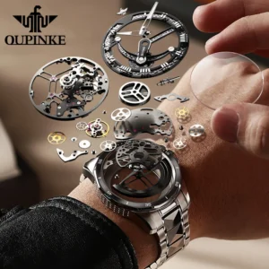 Exploded view of watch mechanism