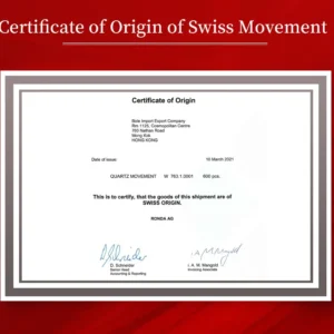 Certificate of Swiss Origin