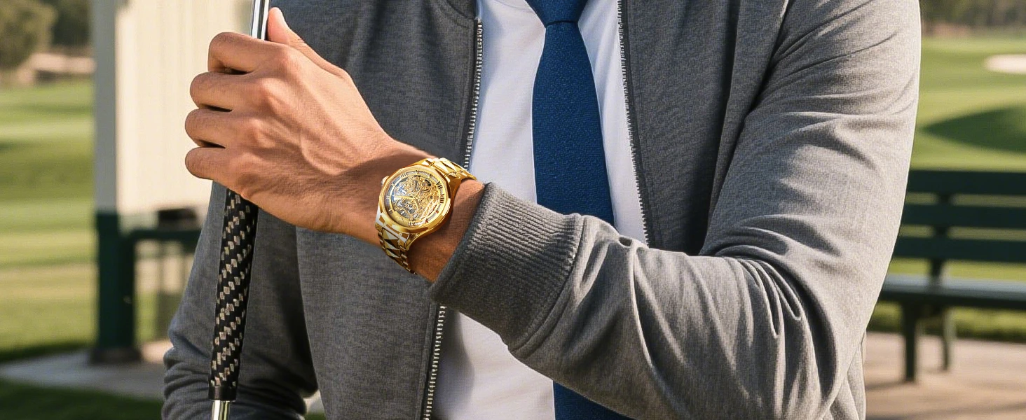 OUPINKE 3168 Skeleton Automatic Men’s Watch