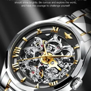 Luxury automatic skeleton watch