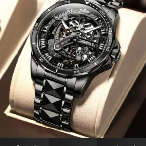Luxury mechanical skeleton watch