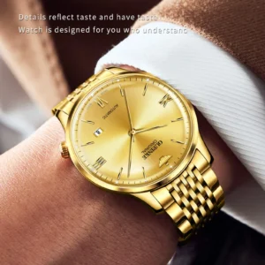 Golden casual business watch