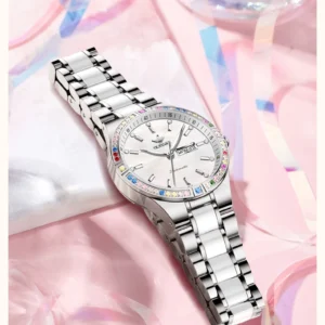 Elegant watch with colorful gems