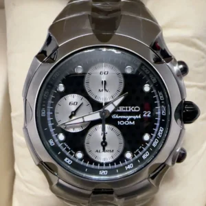Chronograph watch with black face