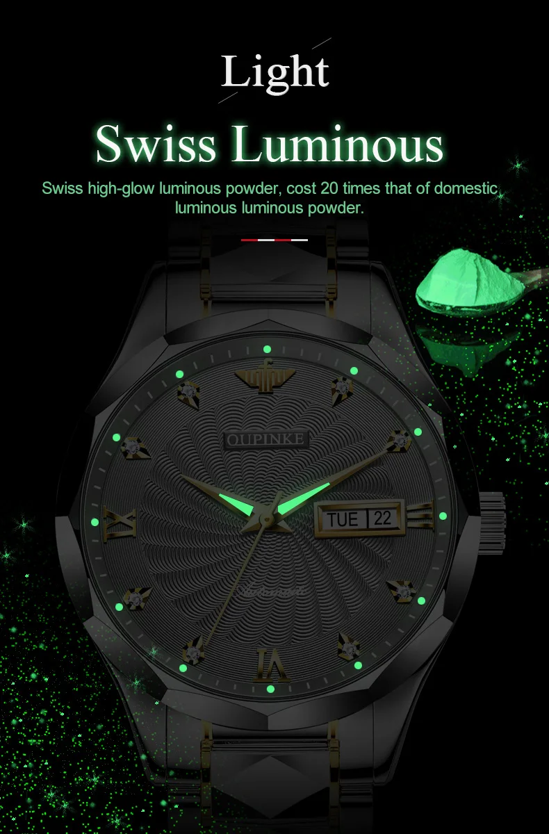 OUPINKE 3169 Men’s Automatic Tungsten Steel Watch