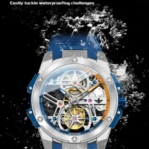 Waterproof skeleton dial watch