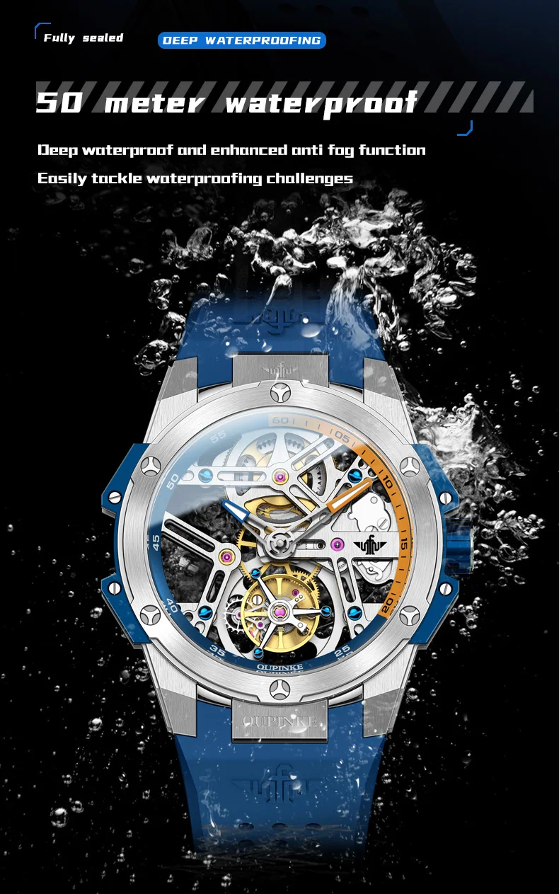 OUPINKE 8003 Skeleton Sport Men’s Watch