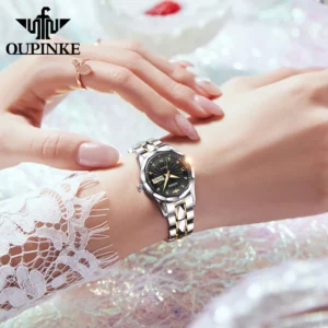 Elegant women's watch on wrist