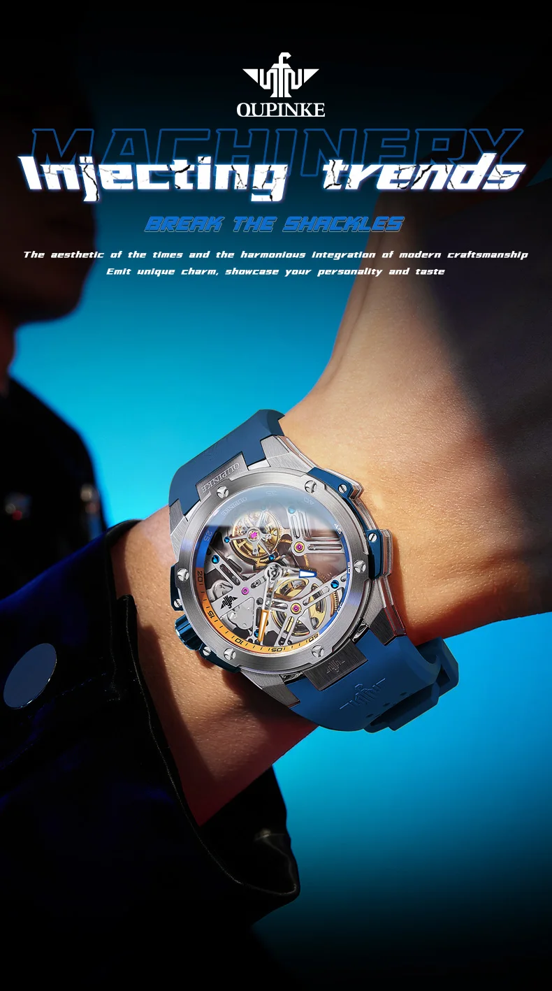 OUPINKE 8003 Skeleton Sport Men’s Watch