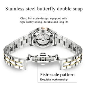 Stainless steel watch butterfly clasp