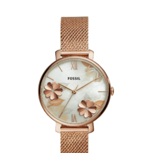 Rose gold floral watch