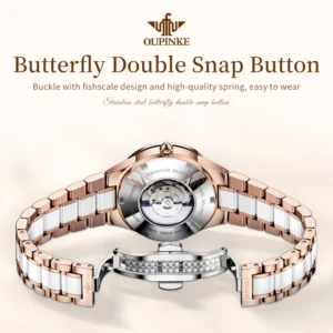 Butterfly double snap watch buckle