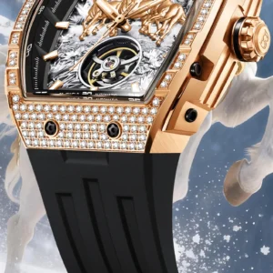 Watch with horses in snow.
