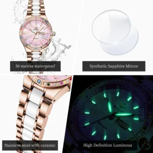 Stylish watch with luminous dial