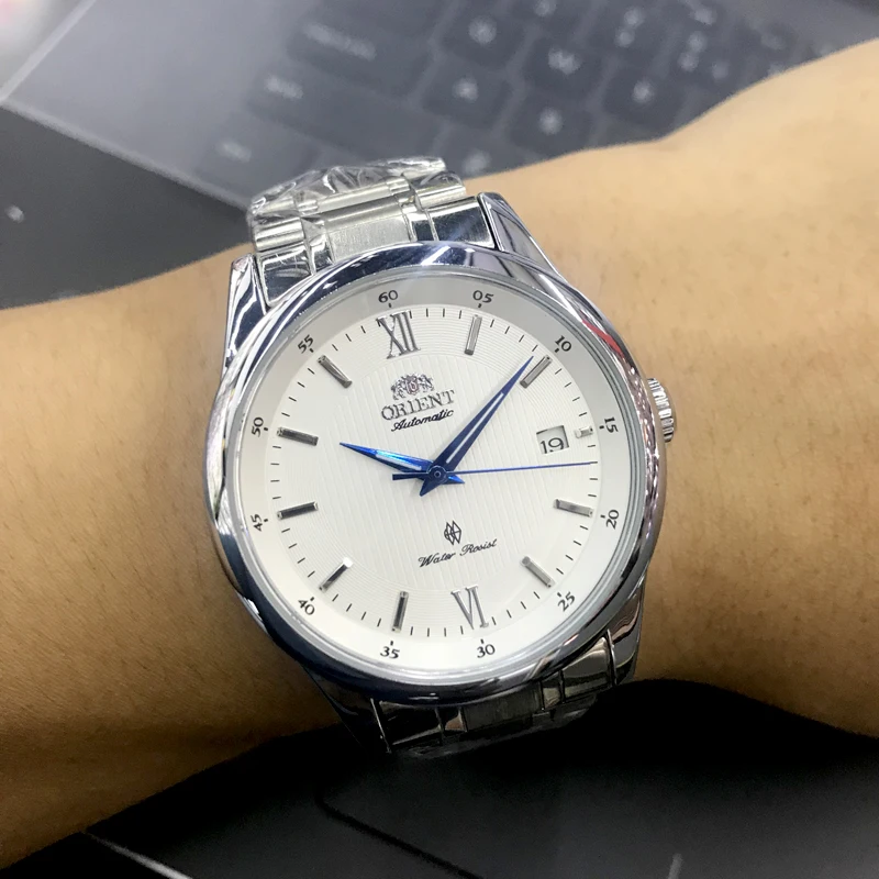 orient double lion classic watch series men's watch stainless steel band luxury multi function automatic mechanical tourbillon White face automatic watch