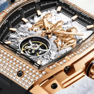 Luxury watch with horse detail