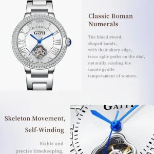 Silver watch with Roman numerals