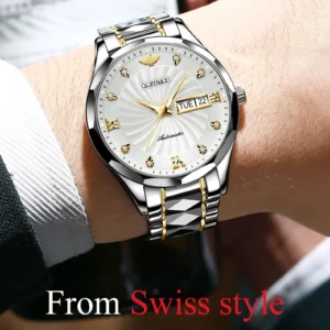 Classic silver and gold watch