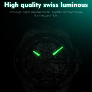 Luminous swiss watch dial.