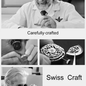Watchmaker examining intricate mechanism.