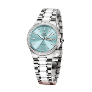 Blue diamond watch with stainless steel