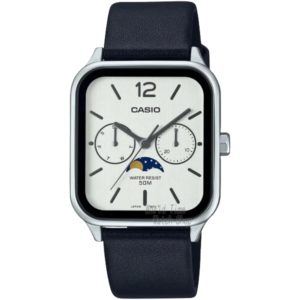 Square watch with moon phase