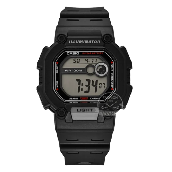 casio w 737h 1a digital watch Black digital watch with light