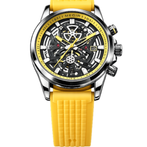 Yellow skeleton watch