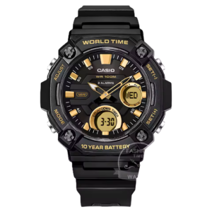 Black and gold digital watch