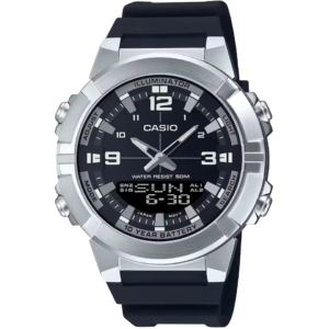 Casio black and silver watch