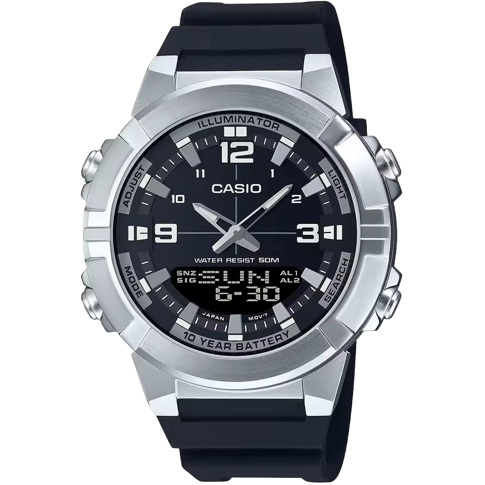 casio watch for men quartz watch relogio masculino fashions style amw 870d 1a Casio black and silver watch