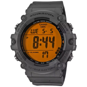 Gray digital watch face