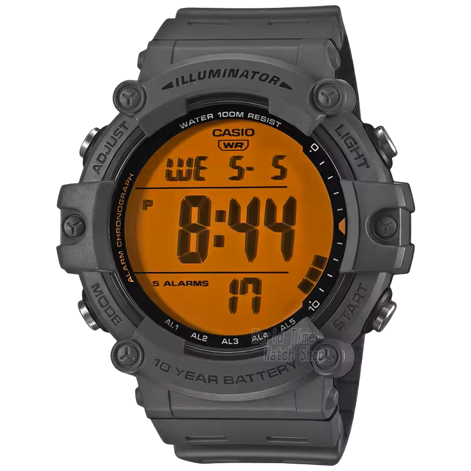 casio ae 1500whc series men’s digital watch Gray digital watch face