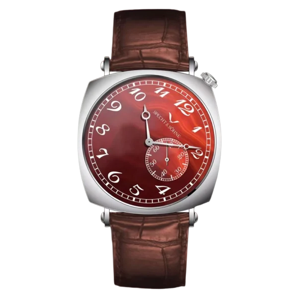 specht & söhne sp 1921 men’s vintage automatic watch Red dial leather strap watch