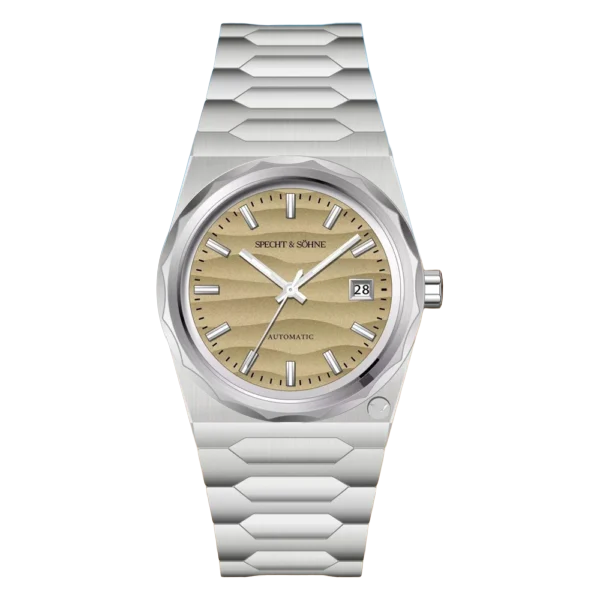 specht & söhne s&s 222 men’s automatic watch Automatic watch with patterned face.