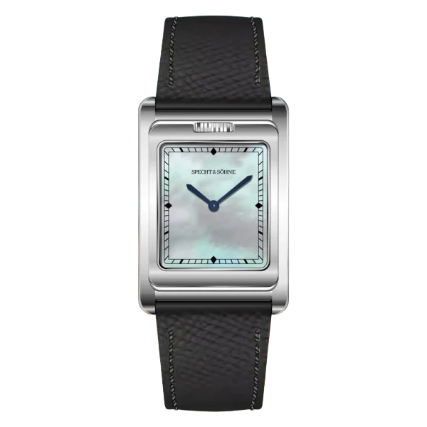 specht & söhne sp tank 1 men’s quartz leather watch Rectangular watch with black strap