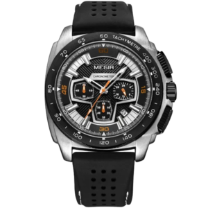 Chronometer watch with black band