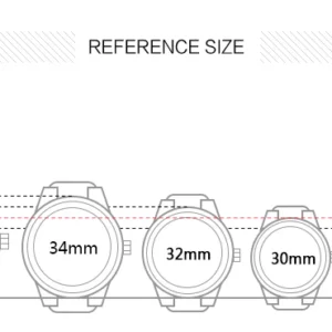 Reference size chart of watches