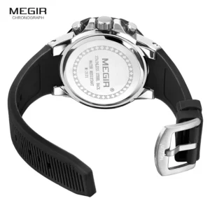 Black chronograph watch back