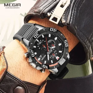 Men's black chronograph watch