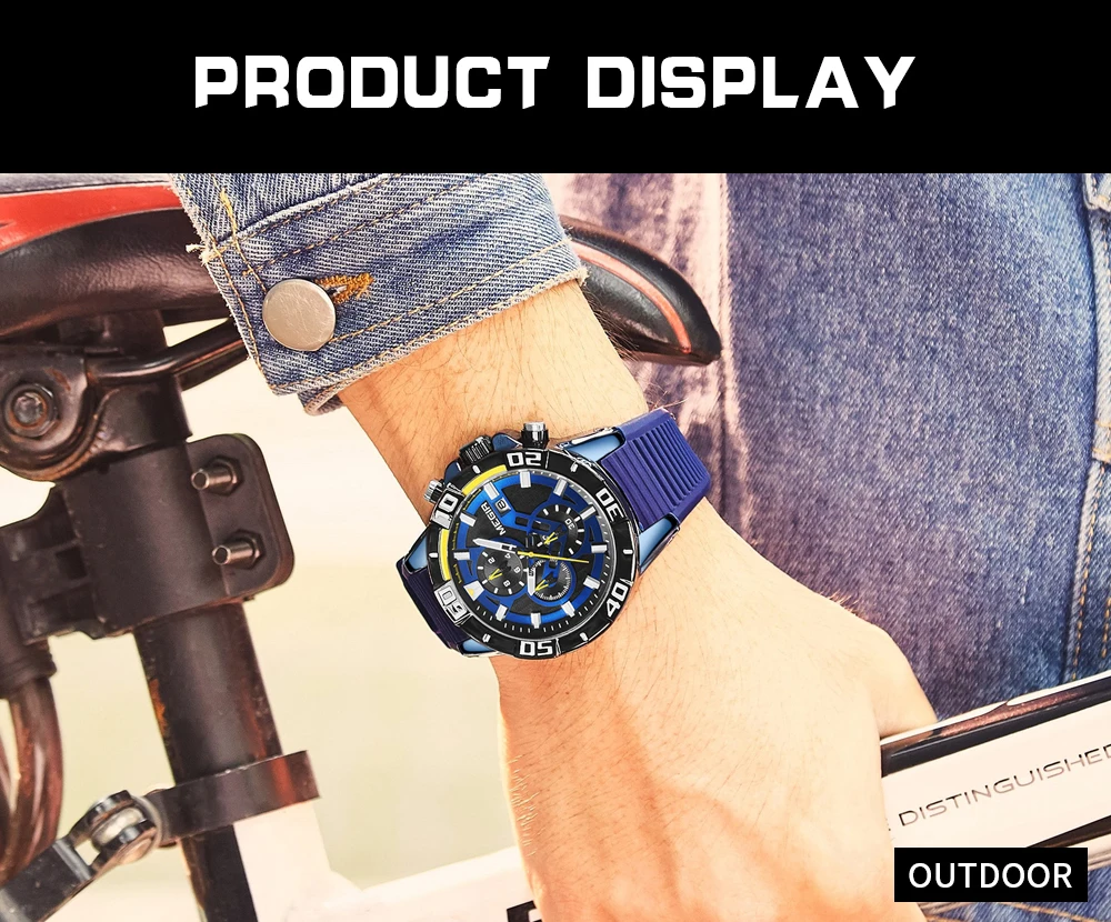 megir fashion quartz watch men luxury military sport wristwatch chronograph waterproof relogio masculino top brand clock 2121 Blue outdoor sports watch