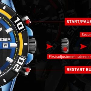 Blue sport watch diagram