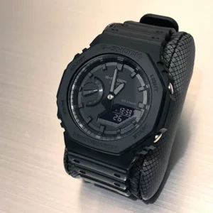 Black analog-digital watch