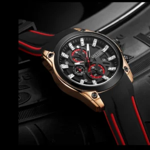 Men's black and gold watch
