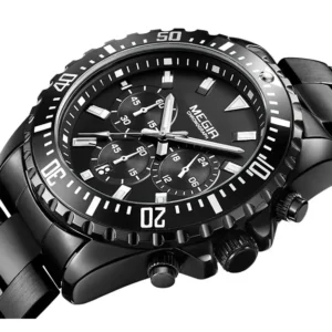 Black chronograph wrist watch