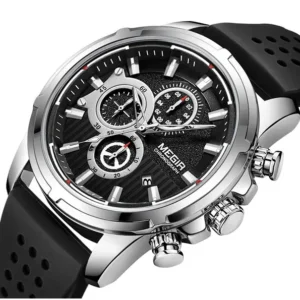 Men's chronograph wristwatch with black strap