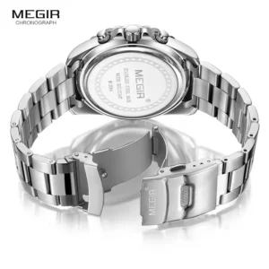 Silver watch with open clasp