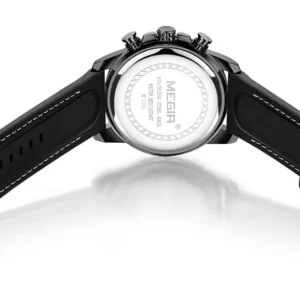 Black watch with stainless steel back.