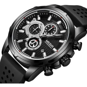 Black men's chronograph watch