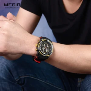 Men's black and gold watch
